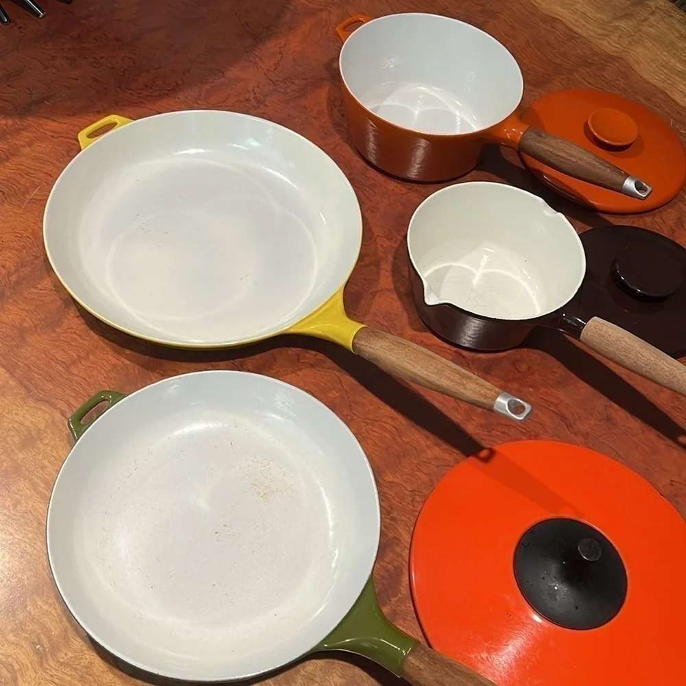 Copco Enameled Cast Iron Vintage Collectible 6 Plus 1 Piece Set of Cookware